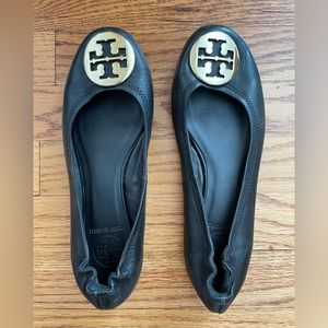 Tory Burch Black Minnie Travel Ballet Flat